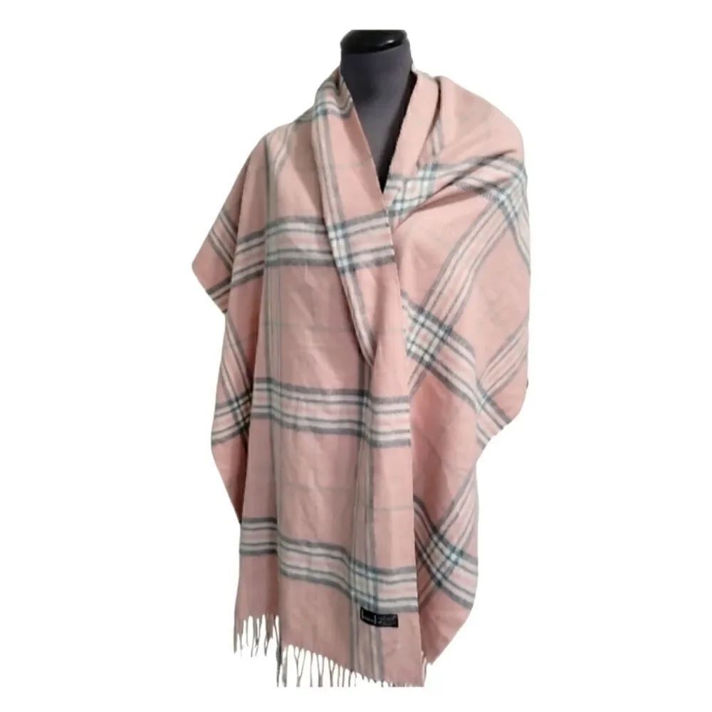 NWOT V FRAAS CASHMINK SCARF PINK, GRAY, AND WHITE 74"×20"